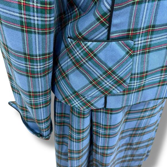 Vintage Pendleton Women’s Size 8 Blue Plaid Pleated Skirt Suit USA 100% Wool - Picture 5 of 7